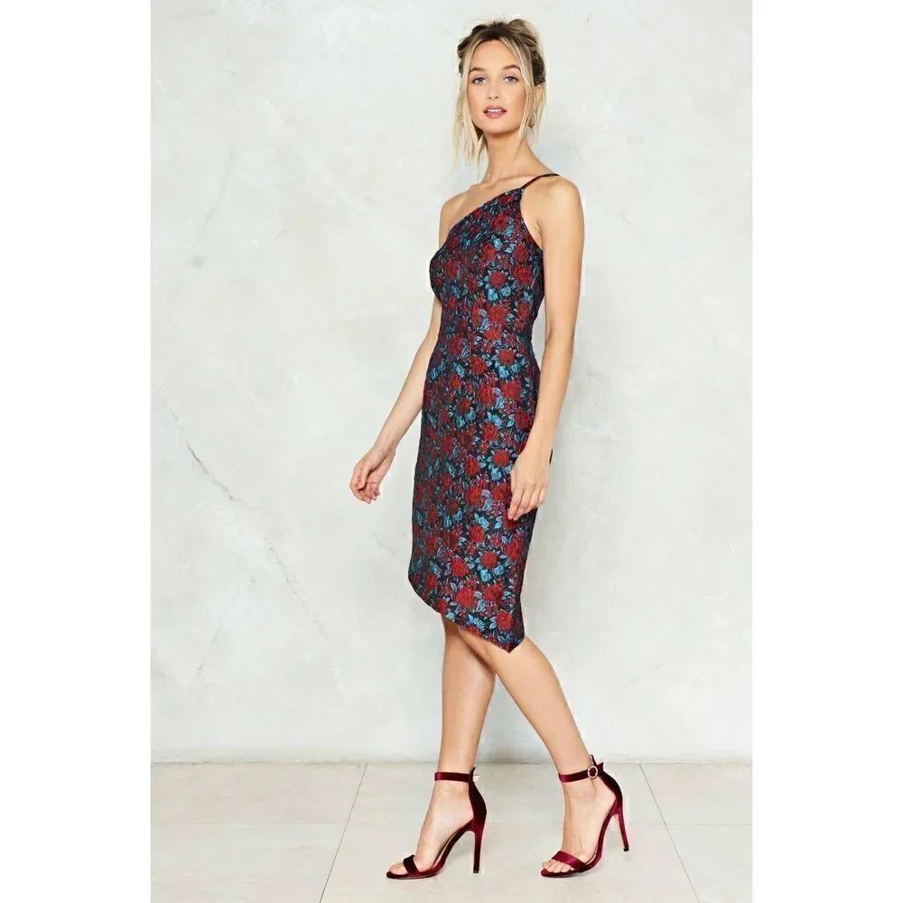 Nasty Gal You're Still the One Brocade Dress